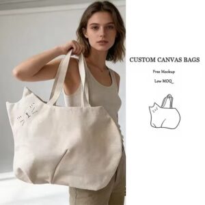 custom cat-shaped canvas tote bag