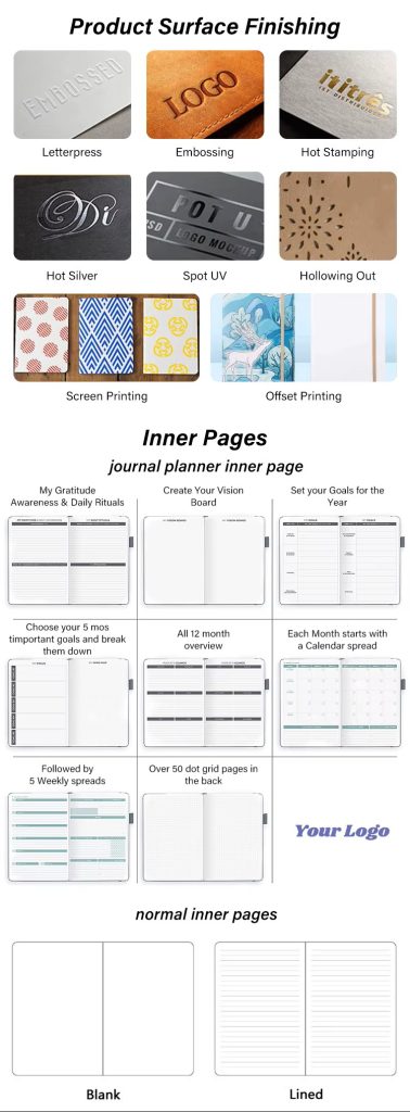 Notebook & Journal Size Options