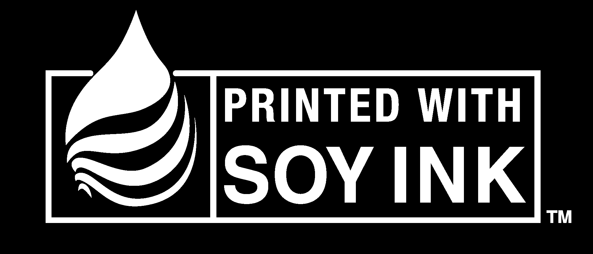 Environmental certification 3 Printed with Soy Ink white Logo Vector.svg 副本