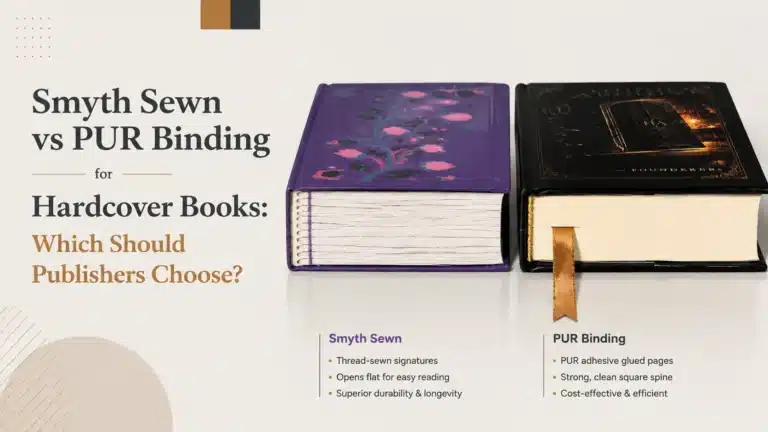 Smyth sewn and PUR adhesive hardcover book binding comparison