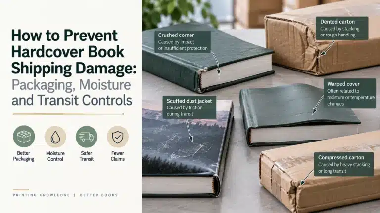 How to Prevent Hardcover Book Shipping Damage: Packaging, Moisture and Transit Controls 7 Hardcover book shipping damage patterns including crushed corners, scuffed dust jacket and warped cover